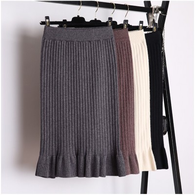 Winter Knitted Skirt Ruffle Ladies PO